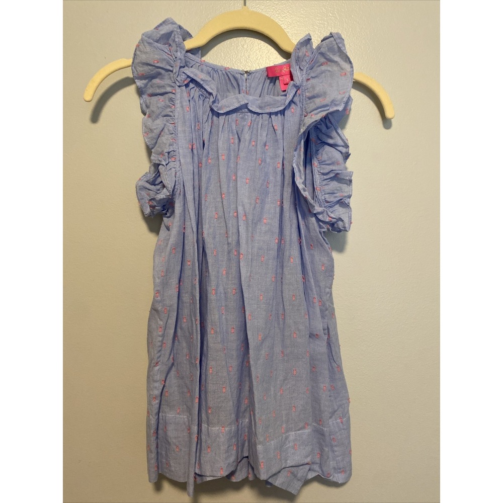 Lilly Pulitzer Kirstin Top , Bluebell Neon Chambray Clip, Size Small